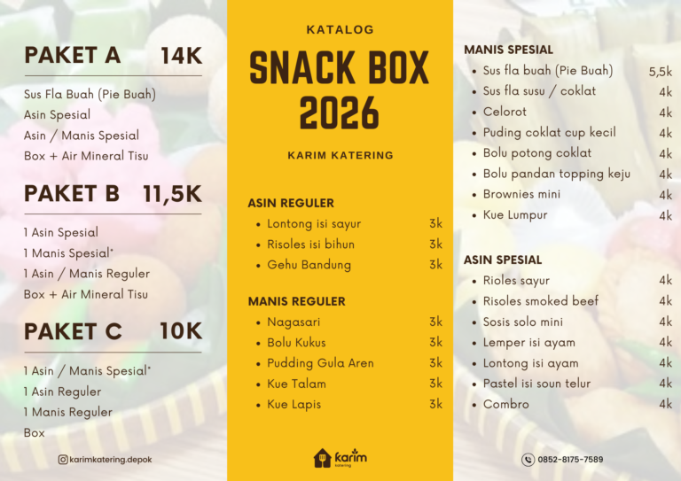 Katalog Snack Karim Depok Mei