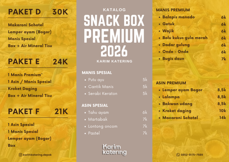 Katalog Snack Premium Karim Depok